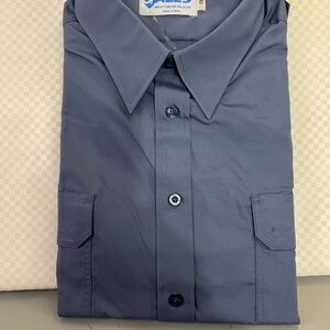 Galls‎ Men's SHORT SLEEVE BLUE SIZE 19 POLYESTER/Cotton Public Safety Apparel